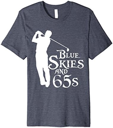 Mens Blue Skies and 65s Golf T-Shirt Large Heather Blue