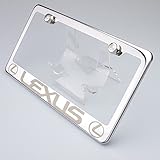 100% Stainless Steel Lexus Laser Engrave Chrome Mirror Polish License Plate Frame Holder with Logo Steel Screw Caps