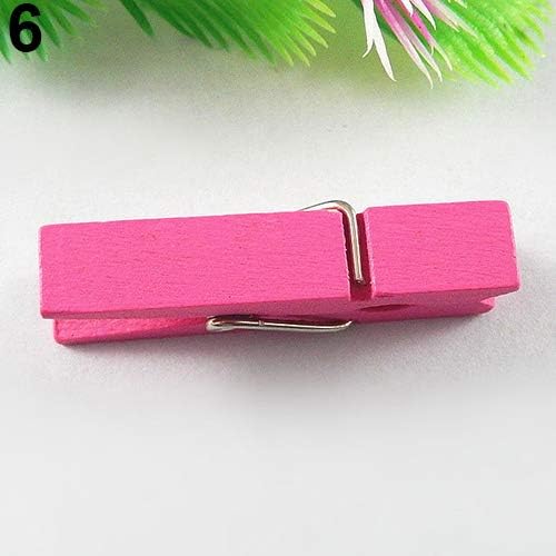 hwangli Multi-Color Wood Clothespins Wooden Laundry Clothespins Paper Craft Clip 20 Pcs Rose