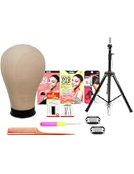 Studio Limited Tripod Mannequin Head Wig Stand with Canvas Block Head DIY Wig Making Set (22