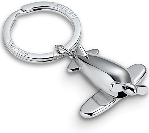 Polished Airplane Model Metal Keychain Key Ring