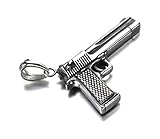 Xusamss Hip Hop Titanium Steel Gun Tag Pendant Pistol Chain Necklace,24Inch