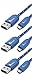 Fenix - 6 Feet - (3 pk) Nylon Braided Blue Micro USB [V9] Universal Data Cable - Lightning Fast Charging & Transfer for Samsung, HTC, LG, Nexus, Motorola, Sony, Android Smartphone & Tablet