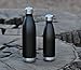 MIRA Stainless Steel Vacuum Insulated Water Bottle | Leak-Proof Double Walled Cola Shape Bottle | Keeps Drinks Cold for 24 Hours & Hot for 12 Hours (Black, 17 oz (500 ml, 0.53 qt))