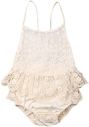 Newborn Baby Girl Summer Clothes Halter Lace Backless Romper Jumpsuit Sunsuit Bodysuit Outfit
