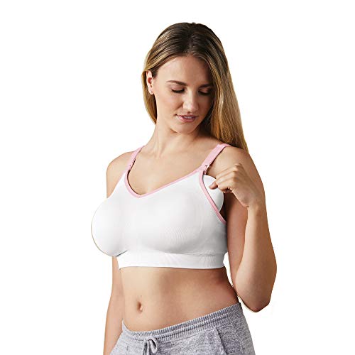 BRAVADO! DESIGNS Women's Body Silk Seamless Nursing Bra and Maternity Bra, White Blush, Large