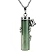 JEWELRIESHOP Frog Cylinder Gemstone Necklace Reiki Chakra Healing Crystals Pendant for Women Men, Stainless Steel Chain 18 inchces