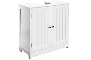 Guangshuohui Pedestal Under Sink Storage Bathroom Vanity,Bathroom Floor Storage Cabinet,MDF Bathroom Sink Cabinet Space Saver Organizer for Home Bathroom Storage Furniture,White