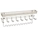 mDesign Decorative Metal Closet Wall Mount Jewelry Accessory Organizer for Storage of Necklaces, Bracelets, Rings, Earrings, Sunglasses, Wallets - 8 Large /11 Small Hooks, 1 Basket - 2 Pack - Satin