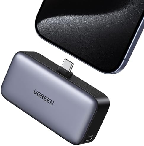 UGREEN Mini Power Bank for iPhone with Foldable Kickstand Built-in