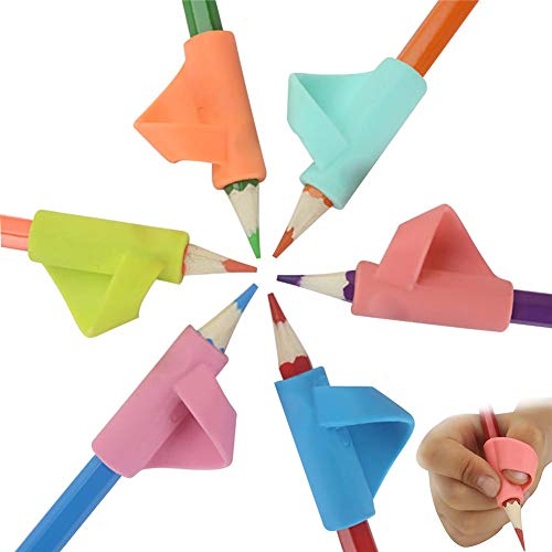 Pencil Grip 3PCS/Set Children Pencil Holder Silicone Pen Grippers Pen Writing Aid Grip Posture Correction Tool for Kids Student Toddlers Preschoolers Kindergarten and Adults - Color Random
