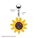 BodyJ4You Belly Button Ring Stunning Yellow Sunflower 14G Navel Banana Steel Curved Piercing Bar
