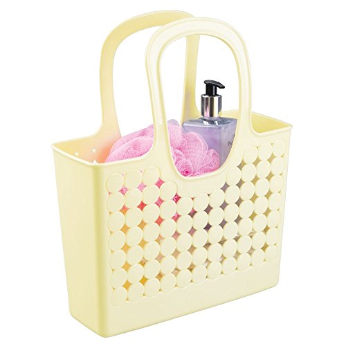 InterDesign Orbz Bathroom Shower Tote for Shampoo, Cosmetics, Beauty Products - Medium, Lemon