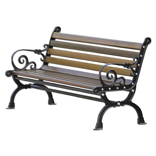 GSATREY Outdoor Metal Benches, Patio Park Bench, Garden Bench, Garden Products, Cast Aluminum Outdoor Furniture, Outside Furniture Decor, for Lawn, Park, Deck(120 * 57 * 77cm/47.2 * 22.4 * 30.3in)