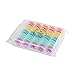 PIXNOR 25pcs Plastic Empty Sewing Machine Bobbins Spools with Storage Case for Brother Janome Singer Elna
