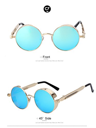 Round Metal Sunglasses Steampunk Men Women Fashion Glasses Vintage Sunglasses UV400