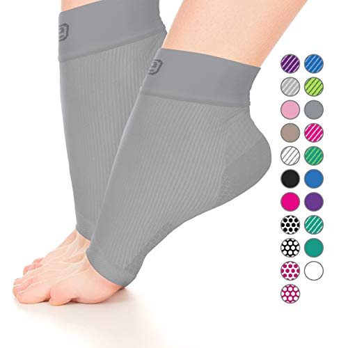 Plantar Fasciitis Sock, Compression Socks for Men Women - Best Ankle Sleeve for Arch Support, Injury Recovery and Prevention - Relief from Joint and Foot Pain, Swelling, Achy Feet (Solid Gray,Large)