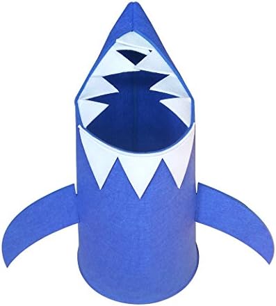 ClearUmm Foldable Shark Laundry Hamper Basket for Dirty Underwear Organizer Storage,Nursery Decor Toy Storage Bag,9" Long x 9" Wide x 18" High(Blue)