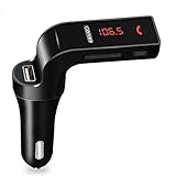 Bluetooth FM Transmitter,GXY KIT Car Charger with Mic/TF Card/AUX Play/USB Charging Port, Wireless In-Car Radio Adapter Car Kit, MP3 Player, Hands-free Call for iPhone, Samsung, Smartphone