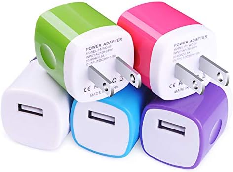 USB Charger, Charging Block CIQILY 5-Pack 1A/5V USB Power Home Travel Adapter Wall Charger Cube Brick Box Base Head Compatible for Phone X 8 7 6 Plus 5S, iPad, Samsung, LG, Moto,Tablet, Android Phone
