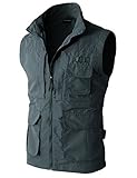 H2H Mens Mesh Breathable Quick-Dry Waistcoat Photography Vest Charcoal US L/Asia XL (KMOV081)
