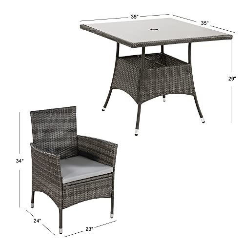 Wisteria Lane Patio Dining Set, 5Piece Wicker Outdoor Table and Chairs