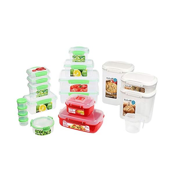 Sistema-New-Home-Kitchen-Storage-Organisation-Gift-Pack-18-Food-Storage-Containers-with-Lids-Lunch-Boxes-Meal-Prep-Containers-Pantry-Storage-Microwave-Food-Steamers-More-BPA-Free Sistema New Home Kitchen Storage & Organisation Gift Pack | 18 Containers | Lunch Boxes, Meal Prep Containers, Pantry…