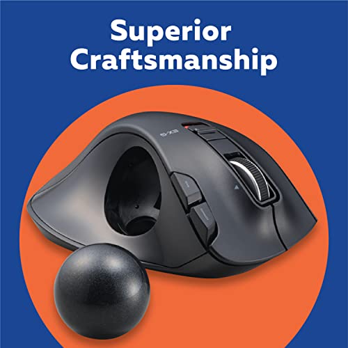 EXG LeftHanded Trackball Mouse, 2.4GHz Wireless, Thumb Control