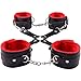 8 Piece Leather Bondage Restraints Set Kit for Bed and Under Bed Sex Play SM Bondage Toy Gear Wrist Cuffs Gags Collar Spanking Nipple Rope Strap On Harness for Women Couples Lesbian Female,Redthumb 2