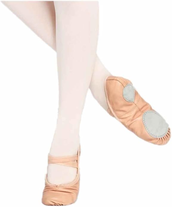 Genuine Leather Adult Men Dance Ballet Slippers Gym Shoes Split Sole Pink 44