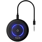 HAVIT Bluetooth 4.1 Transmitter Receiver(aptX), Pair 2 at Once, Mini Wireless Portable Bluetooth Adapter to 3.5mm Audio Devices and Home Stereo, Such as TV, MP3, CD Player, PC, eBook Reader (HV-BT018)