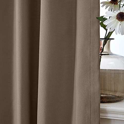 Twopages Outdoor Tab Top Curtains Soft Waterproof Chocolate Drapes
