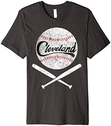 Mens Distressed shirt Cleveland Ohio Baseball fractal tee Large Dark Heather