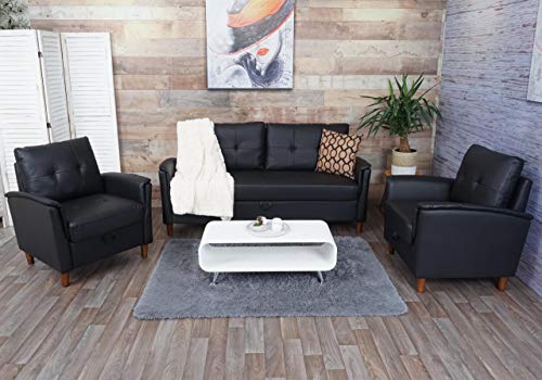 Mendler 3-1-1 Couchgarnitur HWC-H23, 3er Sofa Sofagarnitur Loungesessel Relaxsessel, Gastronomie Staufach - Kunstleder… – Bild 3