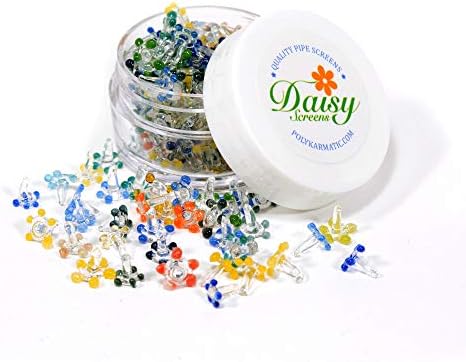 Polykarmatic Glass Daisy Screens for Pipes(100 pcs w/BPA free breakage-proof container)