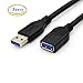 Valinks 2 Pack SuperSpeed USB 3.0 Extension Cable 1FT, 5Gbps Data Transfer USB Extender Cord Type A Male to A Female for USB Flash Drive, Card Reader, Hard Drive, Keyboard, Playstation, Xbox