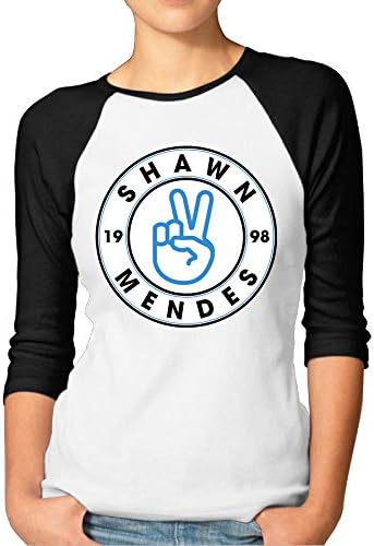 Sheafenie Women Shawn Mendes Fashion 3/4 Sleeve Raglan T Shirts