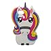 Rainbow Unicorn iPhone 7 7G Case, XINSIR Cute 3D Cartoon Horse Soft Silicone Case Rubber Back Cover Skin for Apple iPhone 7 4.7inch (White-colorful)
