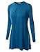 NINEXIS Women's Elegant Mock Neck Long Sleeve Pleated Drapey Tunic Top