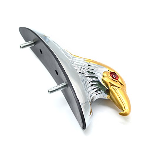 Universal Eagle Head Ornament Statue Motorcycle Bike Front Fender Mudguard for ATV Dirt Bike Frames & Fittings Car Bonnet (Gold)