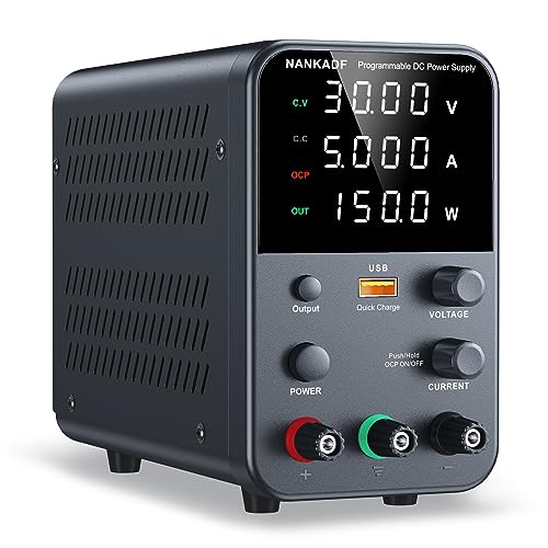 NANKADF DC Power Supply Variable, Bench Power Supply with Encoder