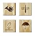 How I Met Your Mother Coasters: (by Brindle Designs): Permanent Engraved Gift Set of 4 Wood Coasters. Umbrella, French Horn, Suit up and Slap Bet!