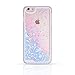 Maxdara iPhone 6/6s/7/8 Case, [4.7 inch Screen Protector] Black Glitter Liquid Sparkle Protective Bumper Case Floating Bling Pretty Quicksand for Girls Children for iPhone 6/6s/7/8 (Blue)