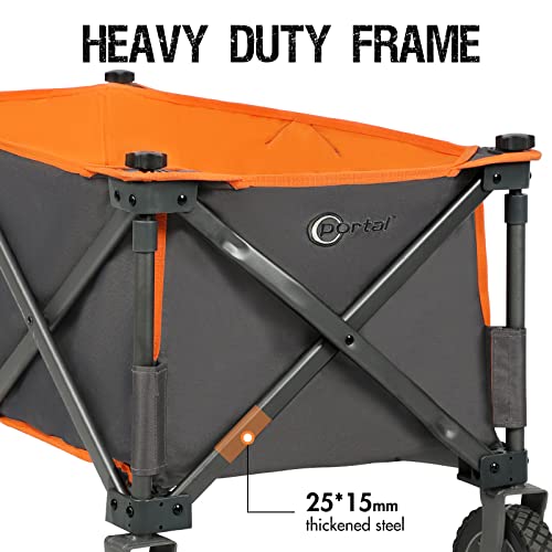 PORTAL Collapsible Folding Wagon Utility Cart Foldable Heavy Duty All