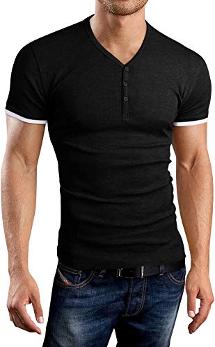 1 KUYIGO+Henleys+T+Shirts+Buttons+Placket