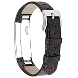 Henoda Leather Bands for Fitbit Alta,Alta Strap Style (Magic Purple)