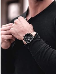 Reloj de pulsera cronógrafo de lujo para hombre Vincero - Banda de reloj de cuero italiano de grano superior - Reloj cronógrafo de 43 mm - Movimiento de cuarzo japonés