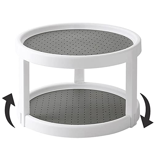Lazy Susan Organizer, 2 Tier Non Skid Spice Rack Turntable,360 Degree ...
