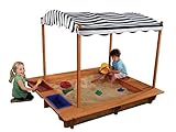 KidKraft Outdoor Covered Wooden Sandbox with Bins