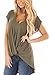 PinkWind Women's Short Sleeve V Neck Draped Front High Low Irregular T Shirt Summer Tops